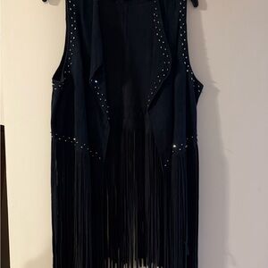 Lamarque Black Vest with Studded Accents